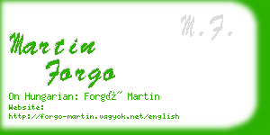 martin forgo business card
